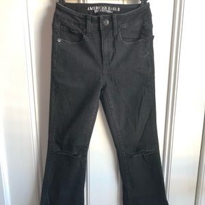 American Eagle black flare jean